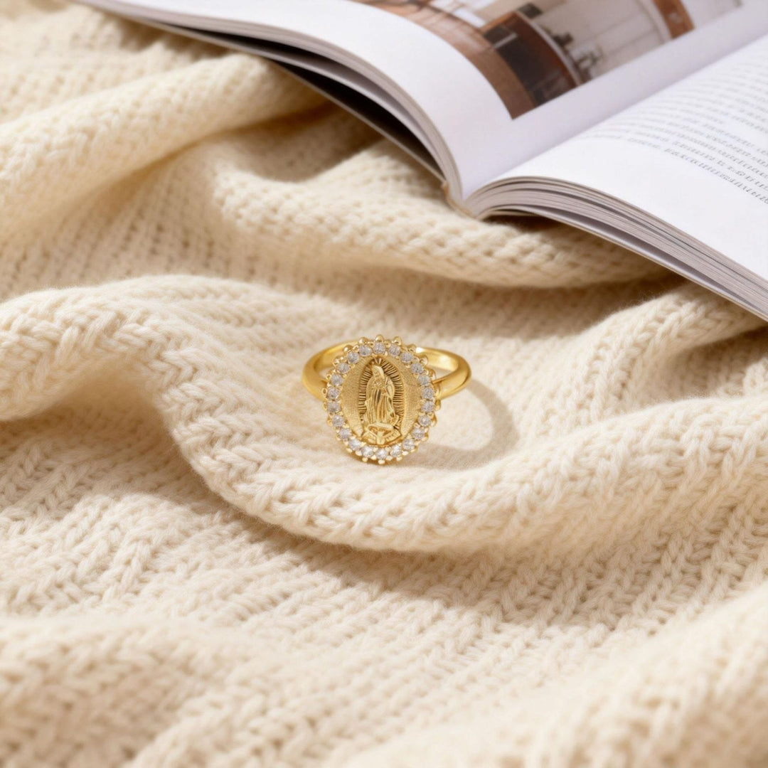 Heart/Moon/Oval Style Our Lady Ring: Sacred Devotion & Radiant Grace