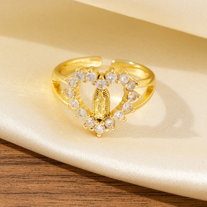 Heart/Moon/Oval Style Our Lady Ring: Sacred Devotion & Radiant Grace