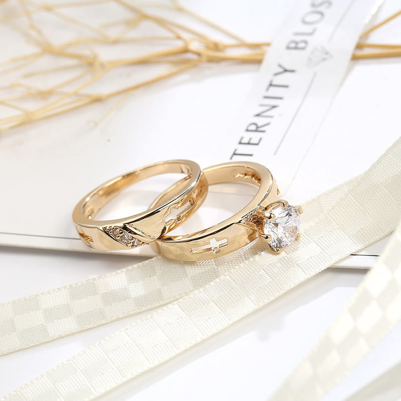Stackable Cross Band Ring Set: Timeless Symbol of Faith & Eternal Light