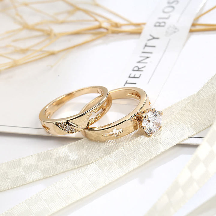 Stackable Cross Band Ring Set: Timeless Symbol of Faith & Eternal Light