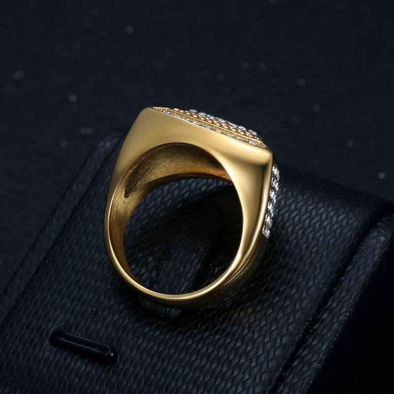 Bold Shield Cross Band Ring: Timeless Emblem of Faith and Courage