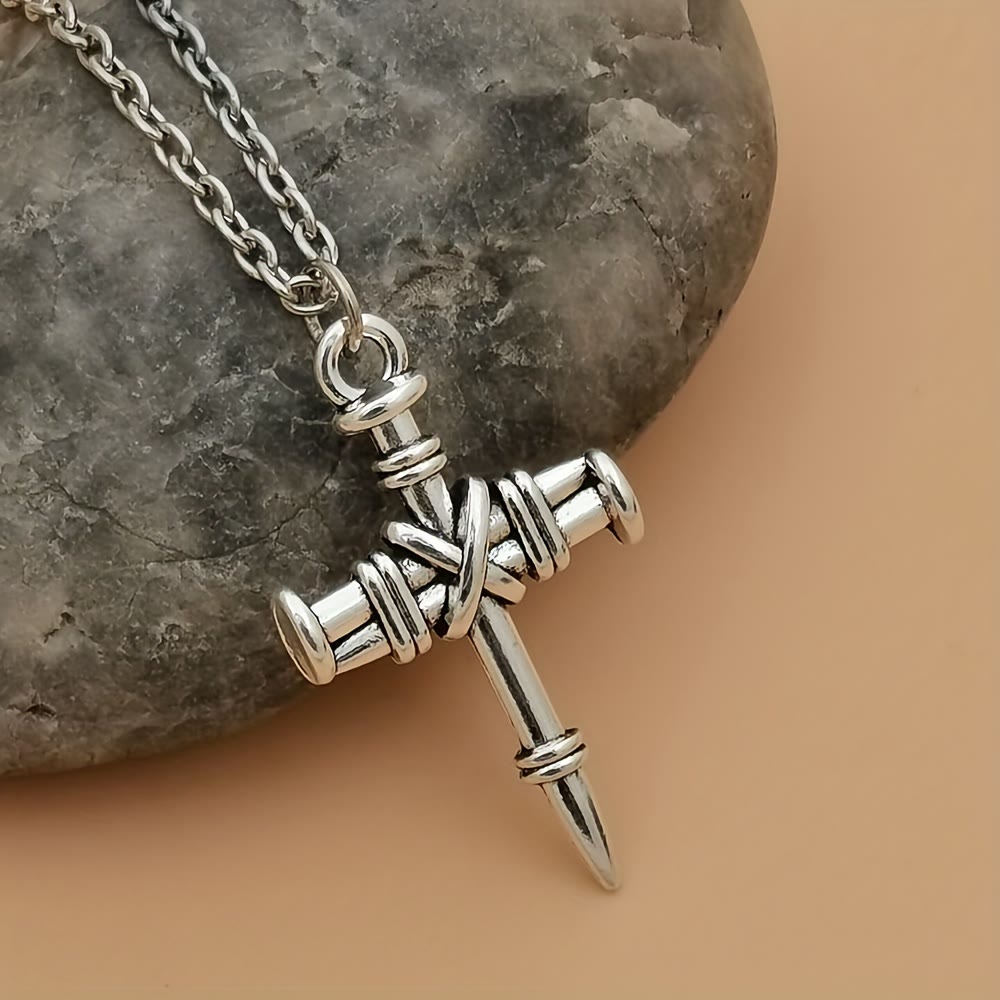 Nail Cross Link Necklace: A Symbol of Sacred Strength and Redemption