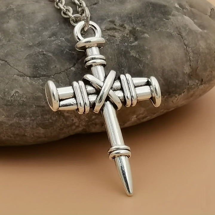 Nail Cross Link Necklace: A Symbol of Sacred Strength and Redemption