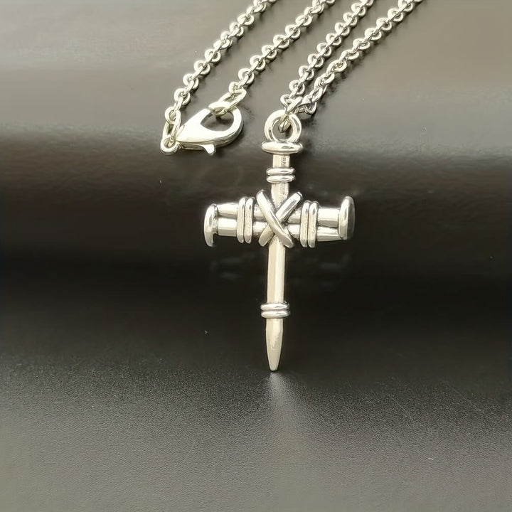 Nail Cross Link Necklace: A Symbol of Sacred Strength and Redemption