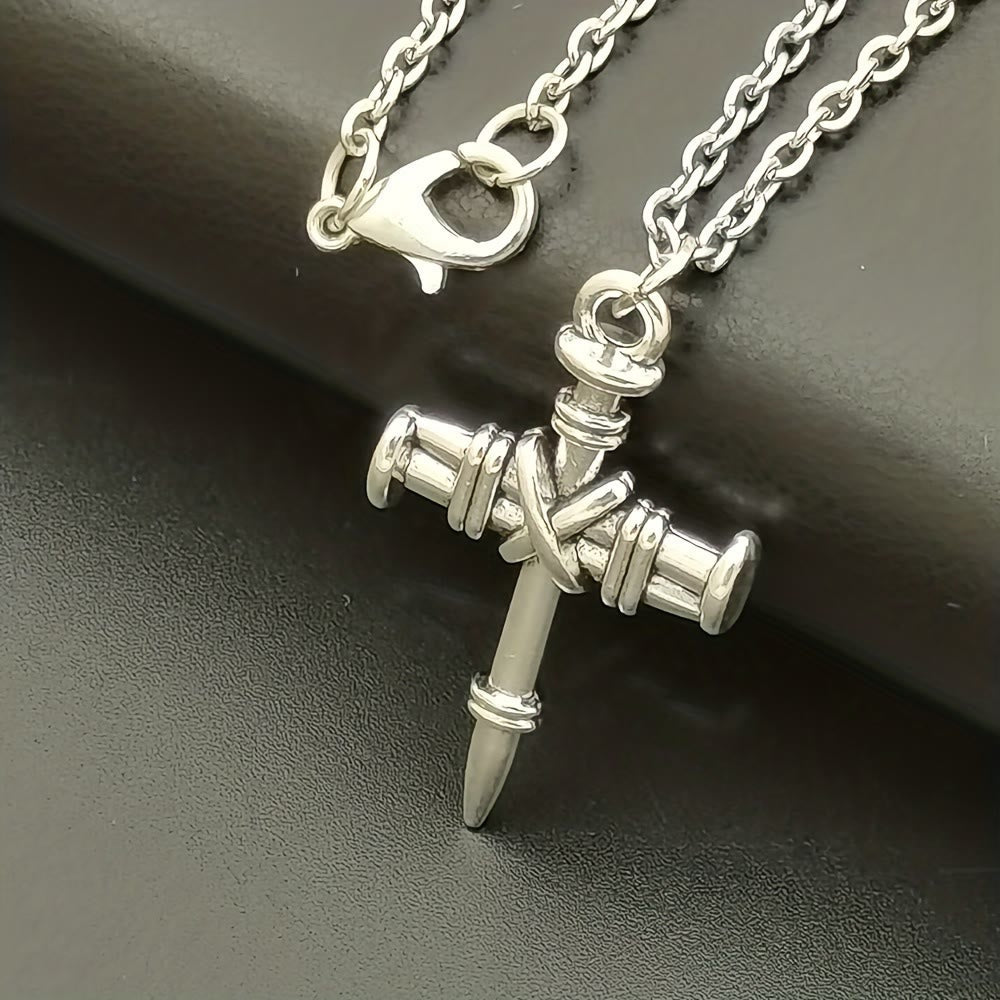 Nail Cross Link Necklace: A Symbol of Sacred Strength and Redemption