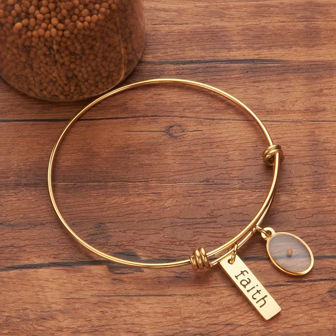 Mustard Seed Faith Charm Bangle: Carry Faith Close to Heart