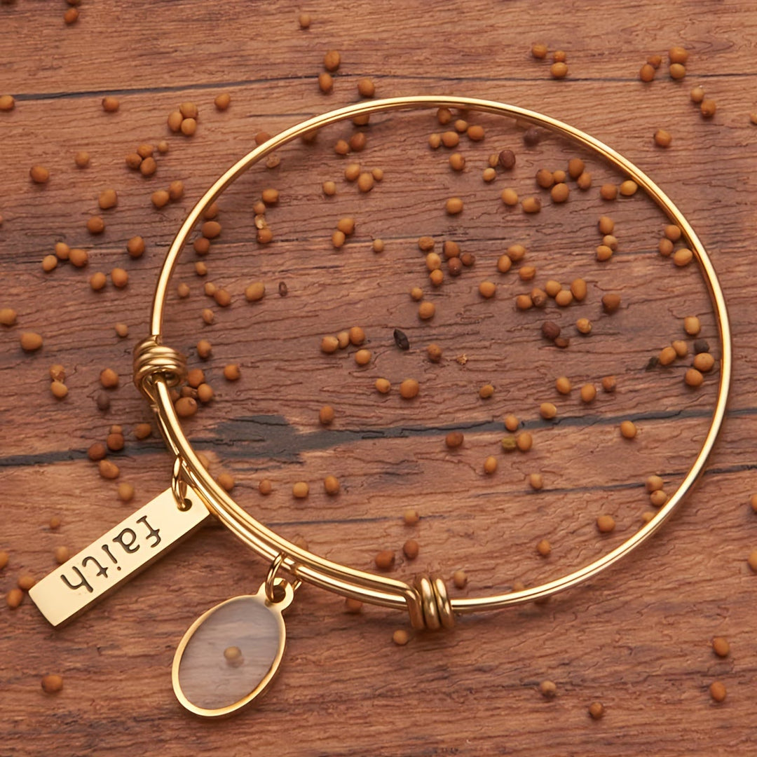 Mustard Seed Faith Charm Bangle: Carry Faith Close to Heart