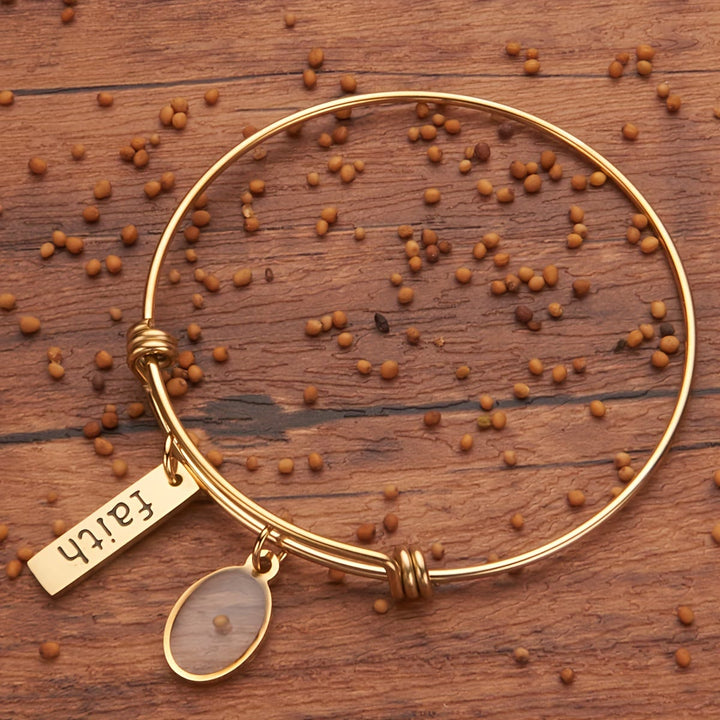 Mustard Seed Faith Charm Bangle: Carry Faith Close to Heart