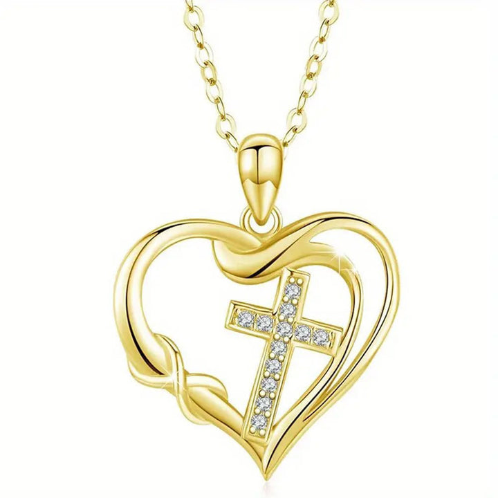 Heart & Cross Necklace: Devotion & Timeless Elegance