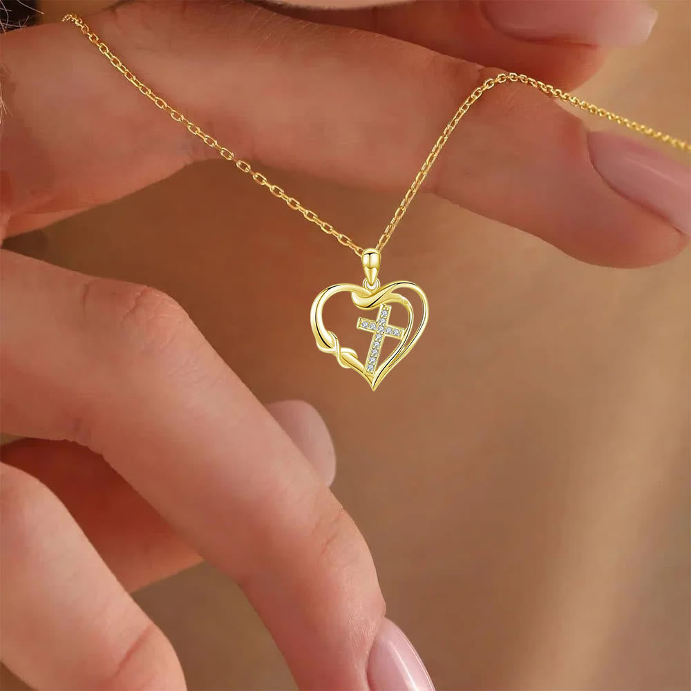 Heart & Cross Necklace: Devotion & Timeless Elegance
