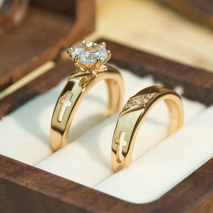 Stackable Cross Band Ring Set: Timeless Symbol of Faith & Eternal Light