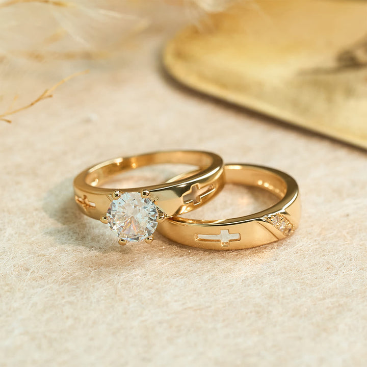 Stackable Cross Band Ring Set: Timeless Symbol of Faith & Eternal Light