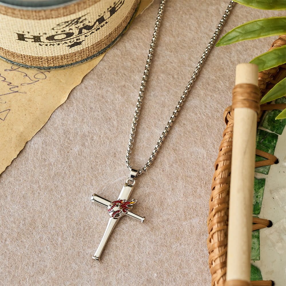 Philippians 4:13 Baseball Cross Necklace with Flame Detail: A Symbol of Divine Strength & Athletic Faith