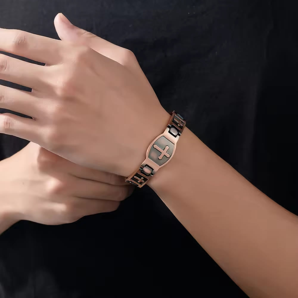Link Chain Cross Engraved Bracelet: A Symbol of Divine Strength & Faith