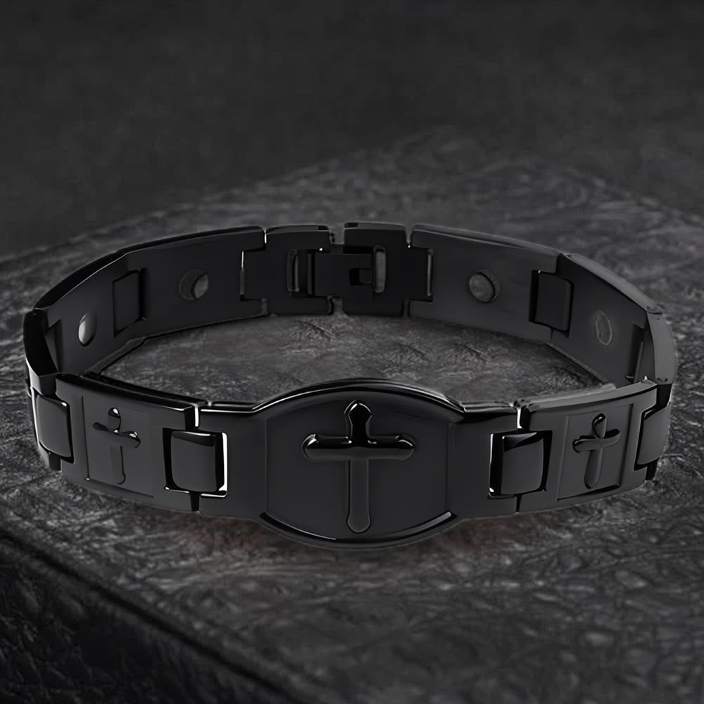 Link Chain Cross Engraved Bracelet: A Symbol of Divine Strength & Faith