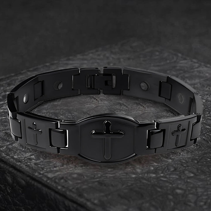 Link Chain Cross Engraved Bracelet: A Symbol of Divine Strength & Faith