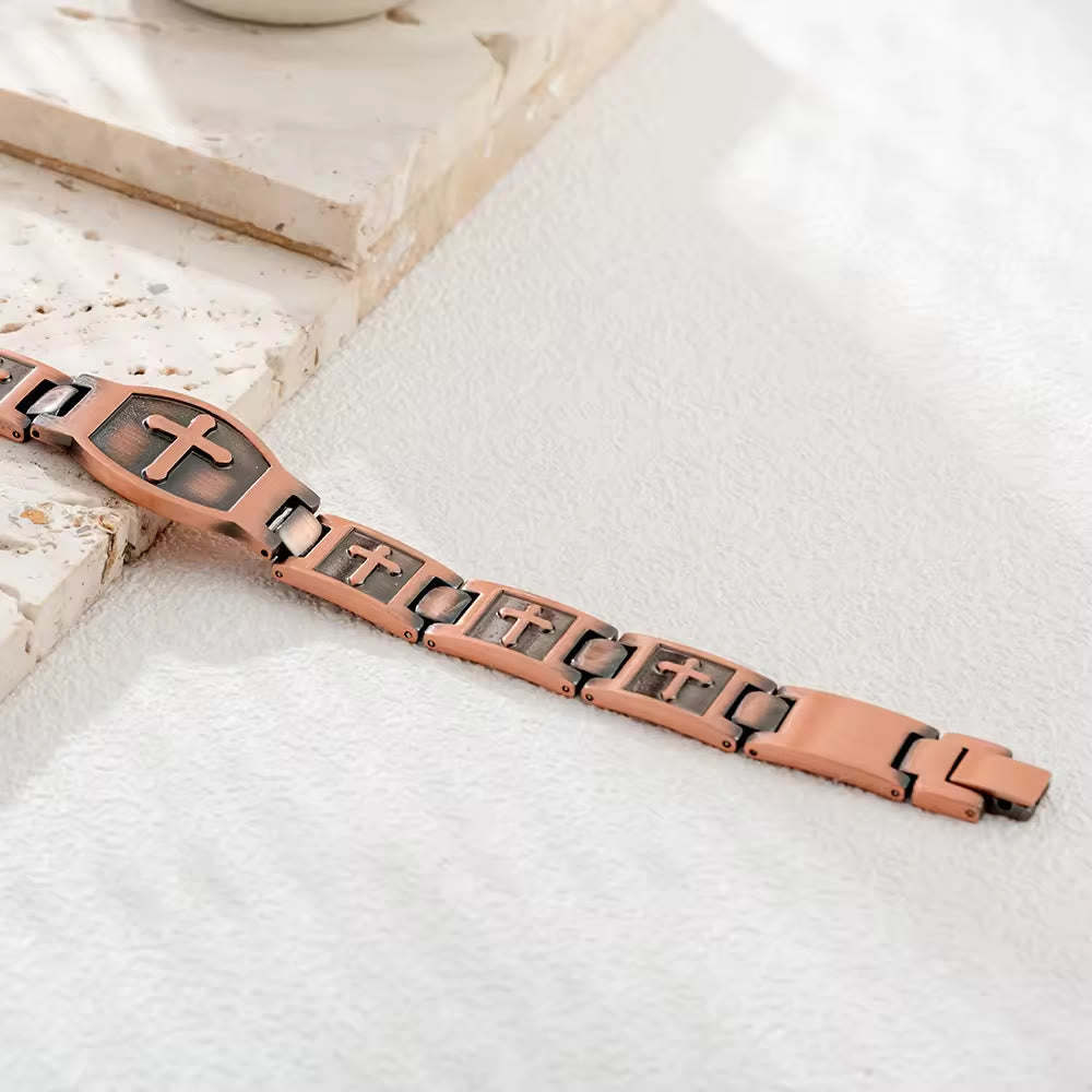 Link Chain Cross Engraved Bracelet: A Symbol of Divine Strength & Faith