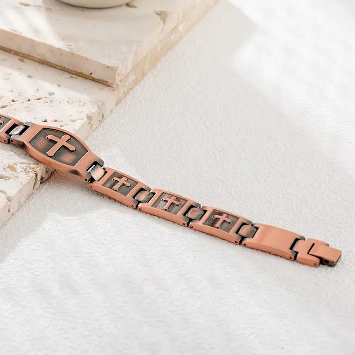 Link Chain Cross Engraved Bracelet: A Symbol of Divine Strength & Faith