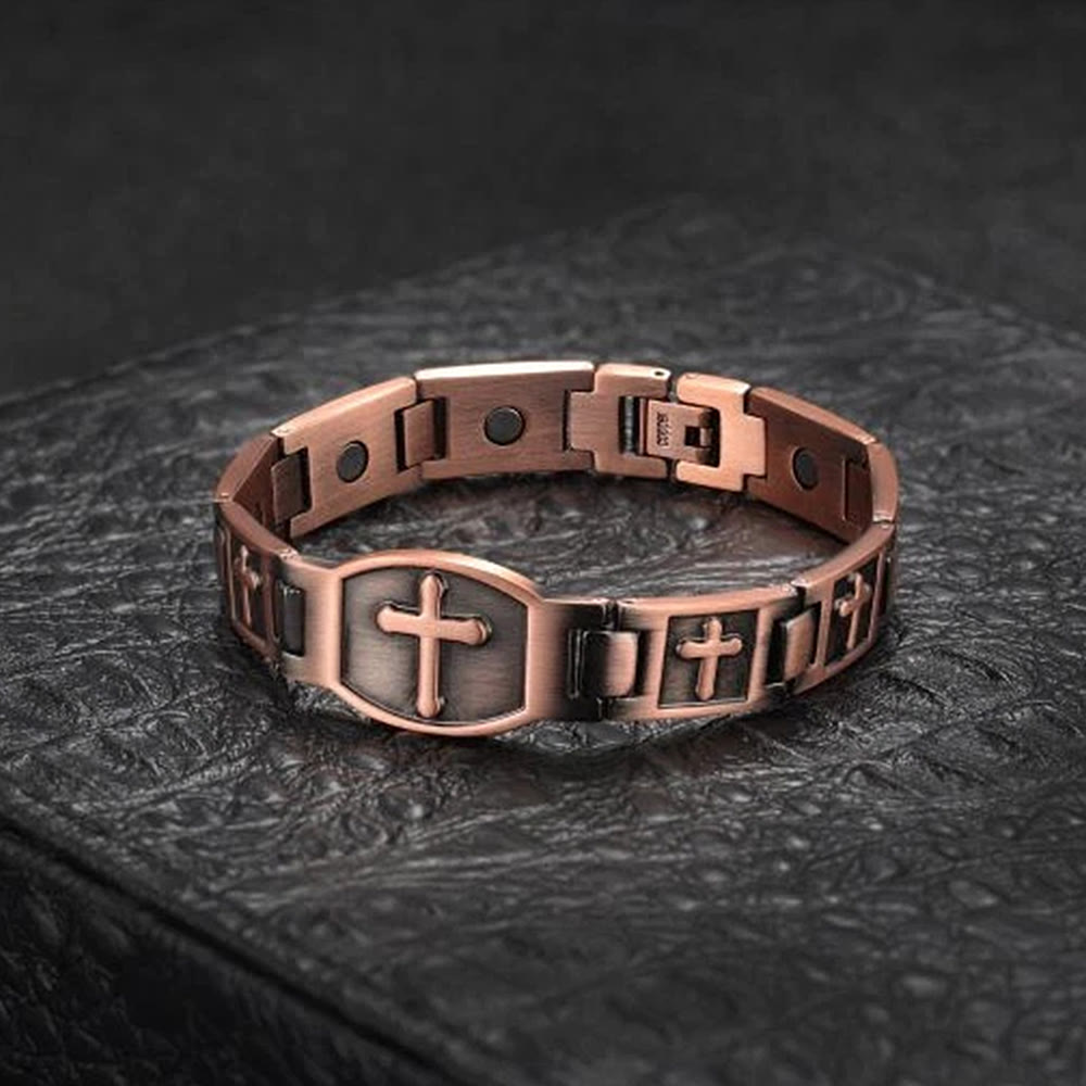 Link Chain Cross Engraved Bracelet: A Symbol of Divine Strength & Faith