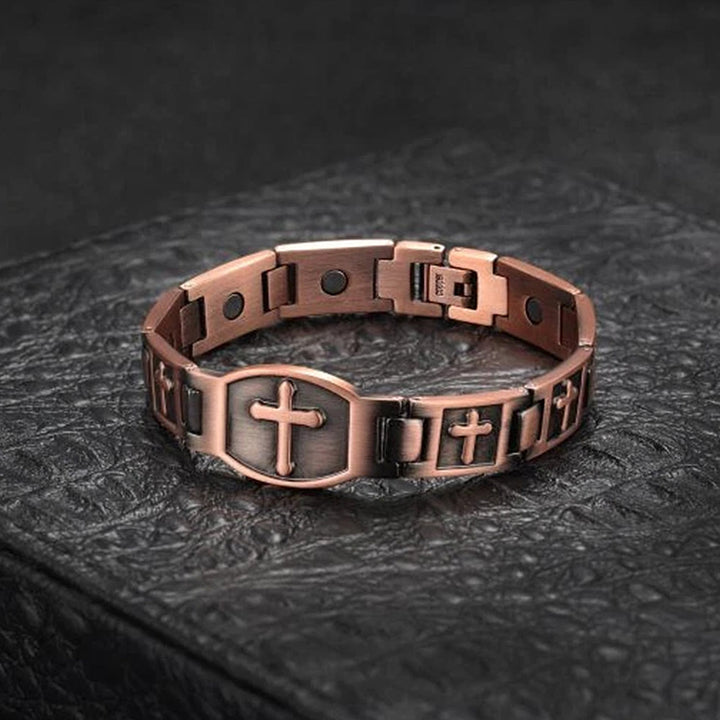 Link Chain Cross Engraved Bracelet: A Symbol of Divine Strength & Faith