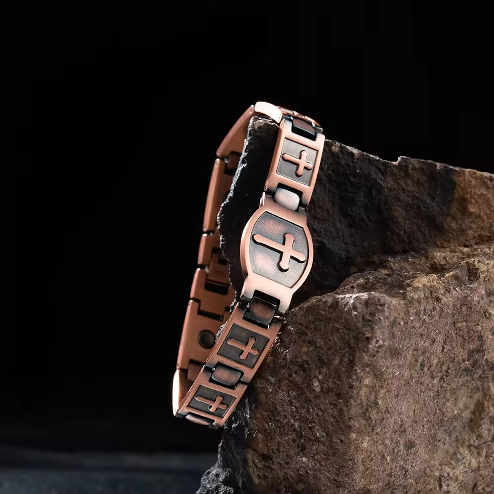 Link Chain Cross Engraved Bracelet: A Symbol of Divine Strength & Faith