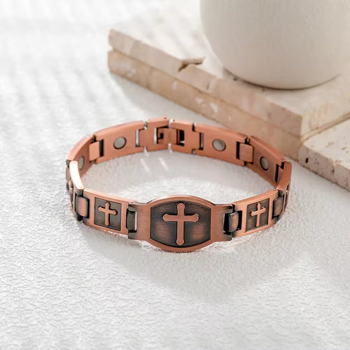 Link Chain Cross Engraved Bracelet: A Symbol of Divine Strength & Faith