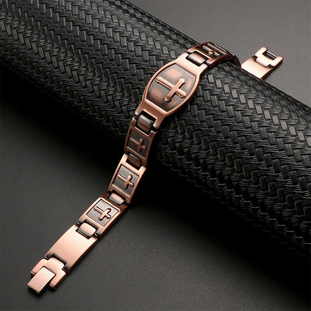 Link Chain Cross Engraved Bracelet: A Symbol of Divine Strength & Faith