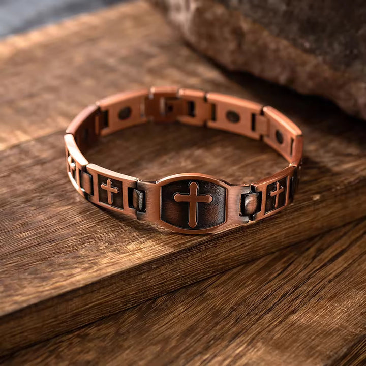 Link Chain Cross Engraved Bracelet: A Symbol of Divine Strength & Faith