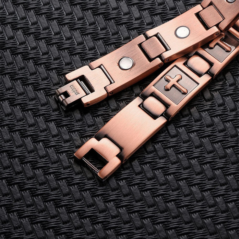 Link Chain Cross Engraved Bracelet: A Symbol of Divine Strength & Faith