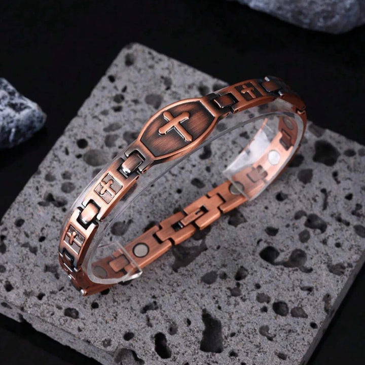 Link Chain Cross Engraved Bracelet: A Symbol of Divine Strength & Faith