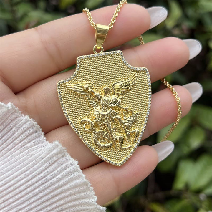 St. Michael & St. Christopher Medallion Necklace: A Symbol of Divine Protection & Guidance