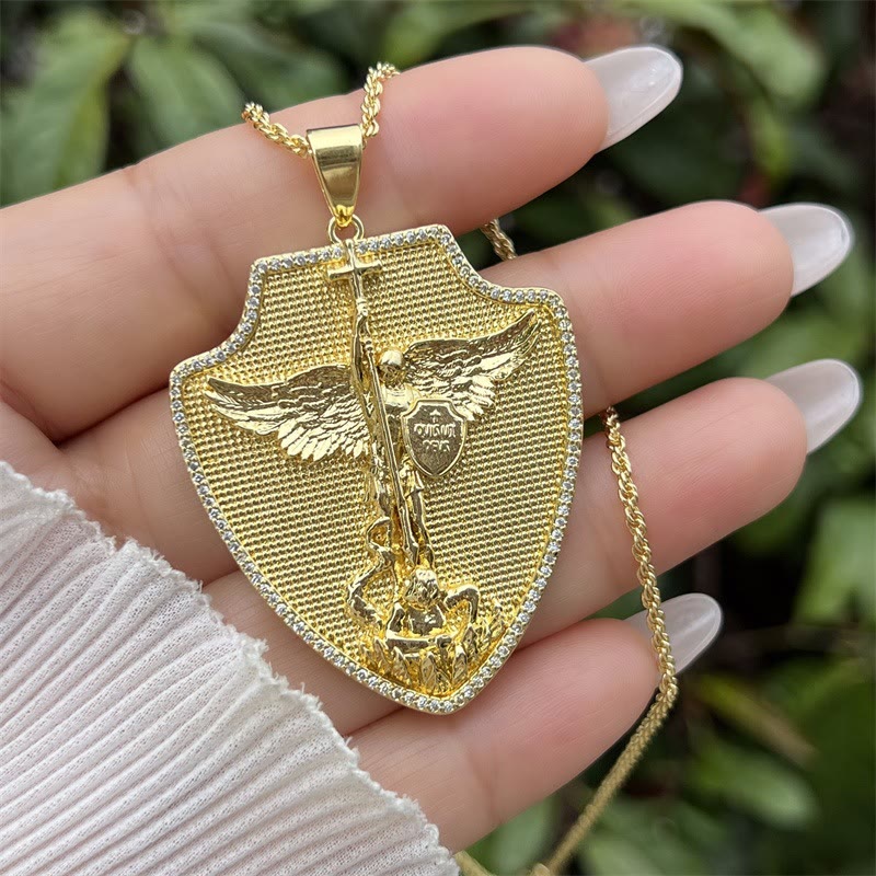 St. Michael & St. Christopher Medallion Necklace: A Symbol of Divine Protection & Guidance