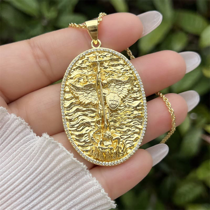 St. Michael & St. Christopher Medallion Necklace: A Symbol of Divine Protection & Guidance
