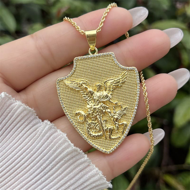 St. Michael & St. Christopher Medallion Necklace: A Symbol of Divine Protection & Guidance