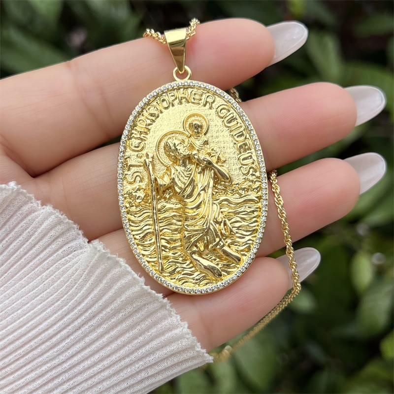 St. Michael & St. Christopher Medallion Necklace: A Symbol of Divine Protection & Guidance