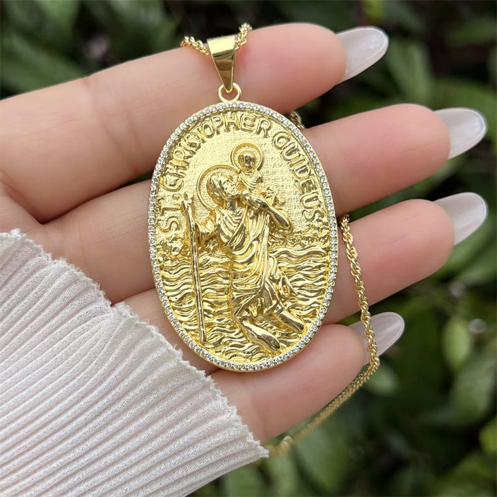 St. Michael & St. Christopher Medallion Necklace: A Symbol of Divine Protection & Guidance
