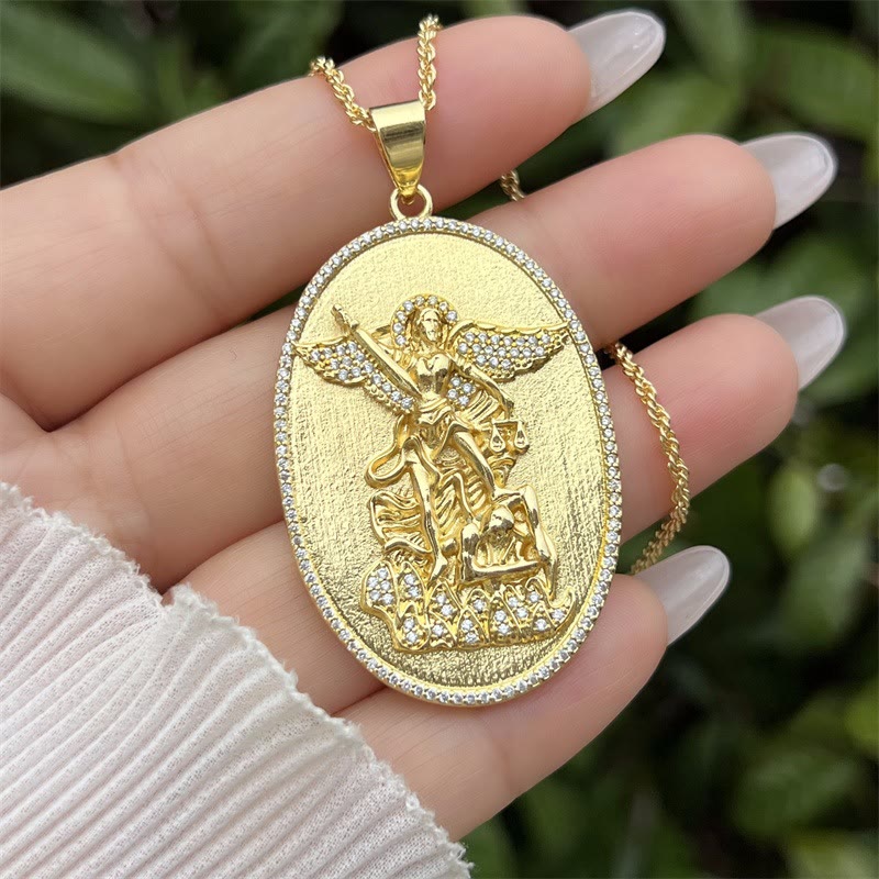 St. Michael & St. Christopher Medallion Necklace: A Symbol of Divine Protection & Guidance
