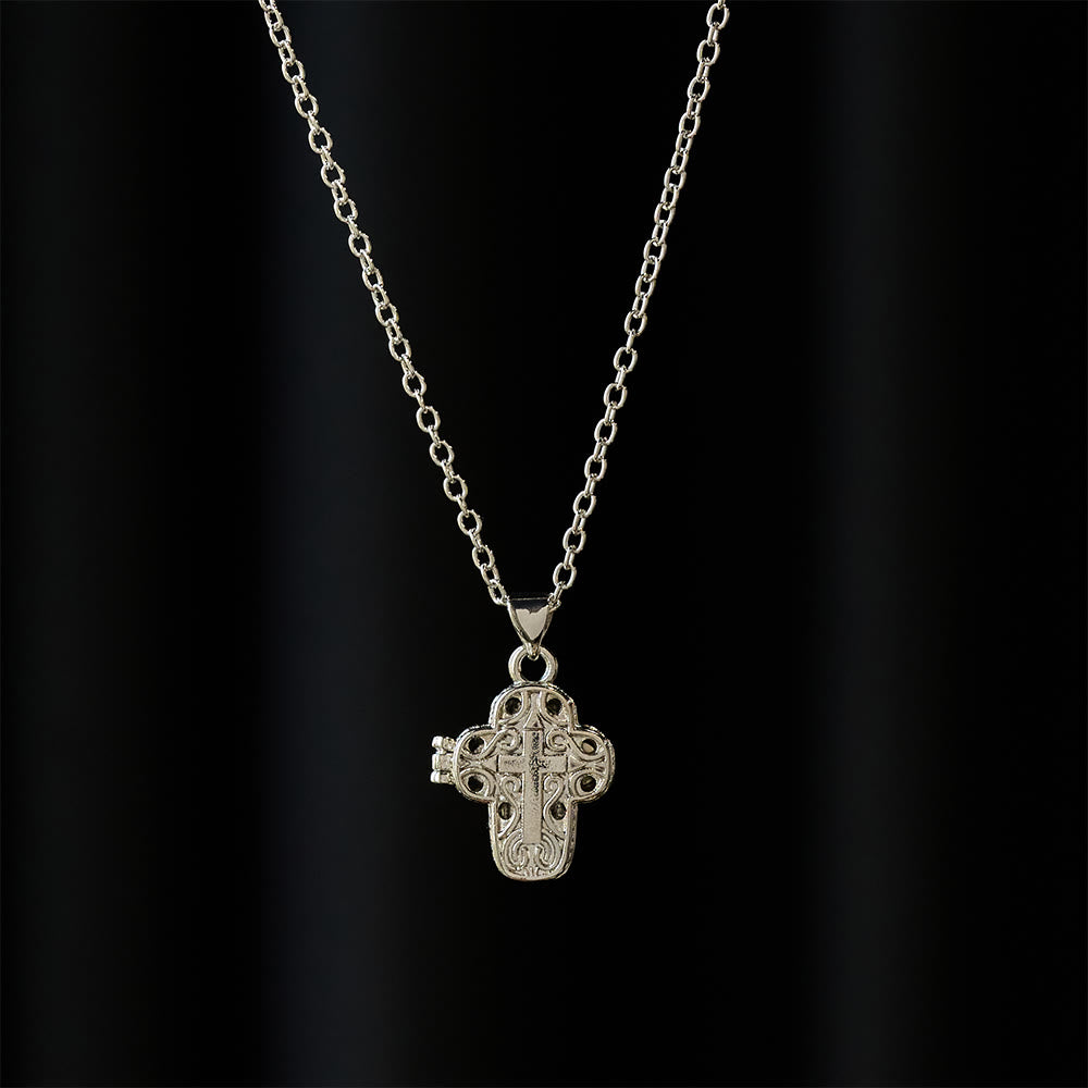 Locket Cross Necklace with Intricate Filigree: A Symbol of Sacred Secrecy & Devotion