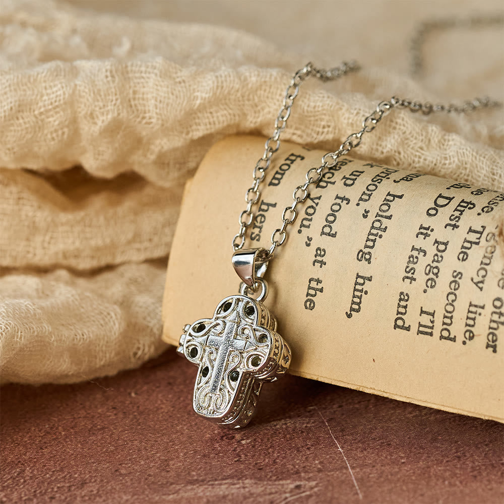Locket Cross Necklace with Intricate Filigree: A Symbol of Sacred Secrecy & Devotion