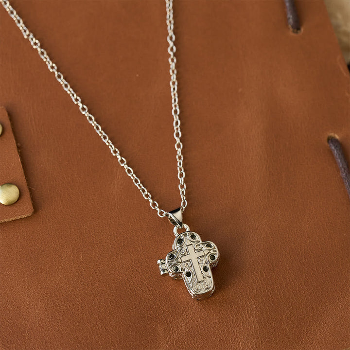 Locket Cross Necklace with Intricate Filigree: A Symbol of Sacred Secrecy & Devotion