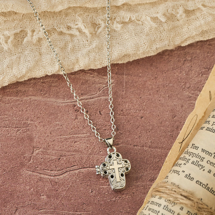 Locket Cross Necklace with Intricate Filigree: A Symbol of Sacred Secrecy & Devotion