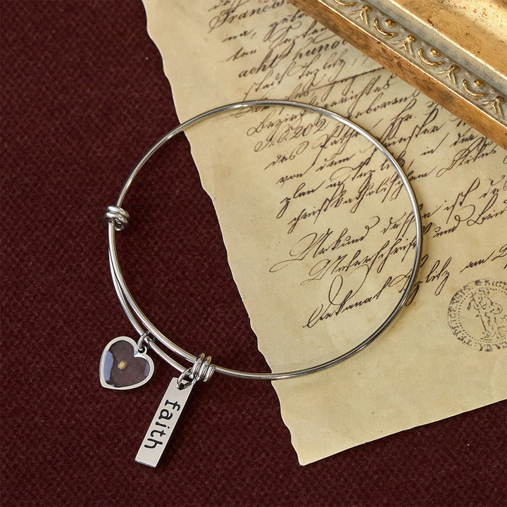 Mustard Seed Faith Bangle with Heart Charm: A Symbol of Unwavering Belief & Grace