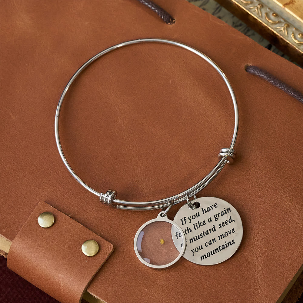 Mustard Seed Faith Bangle with Heart Charm: A Symbol of Unwavering Belief & Grace