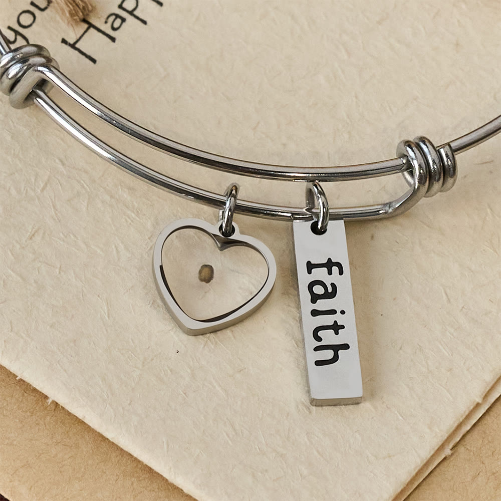 Mustard Seed Faith Bangle with Heart Charm: A Symbol of Unwavering Belief & Grace