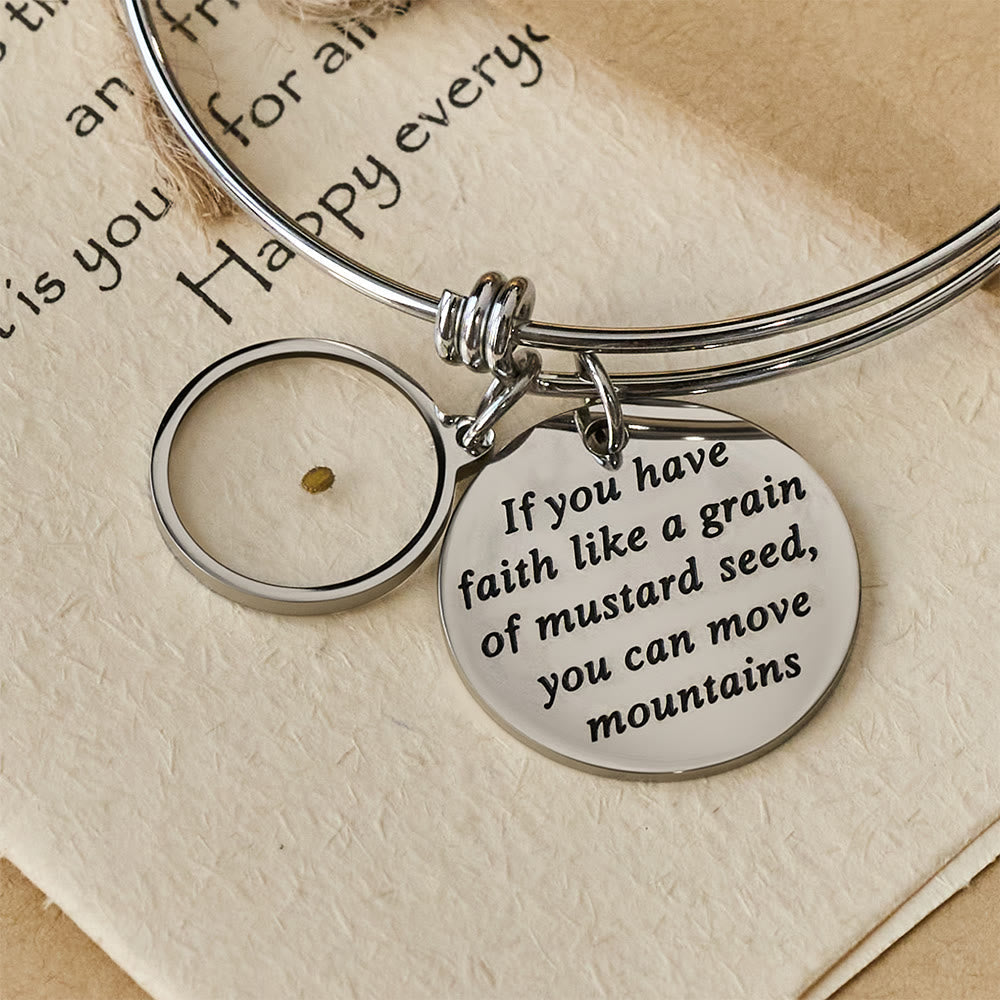 Mustard Seed Faith Bangle with Heart Charm: A Symbol of Unwavering Belief & Grace