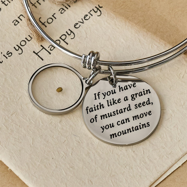 Mustard Seed Faith Bangle with Heart Charm: A Symbol of Unwavering Belief & Grace