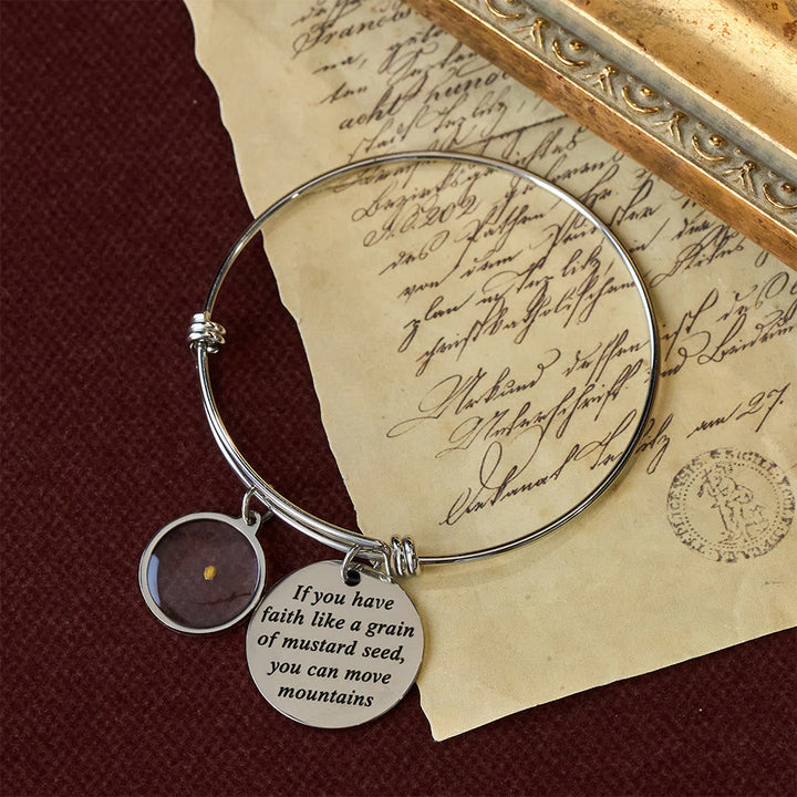 Mustard Seed Faith Bangle with Heart Charm: A Symbol of Unwavering Belief & Grace