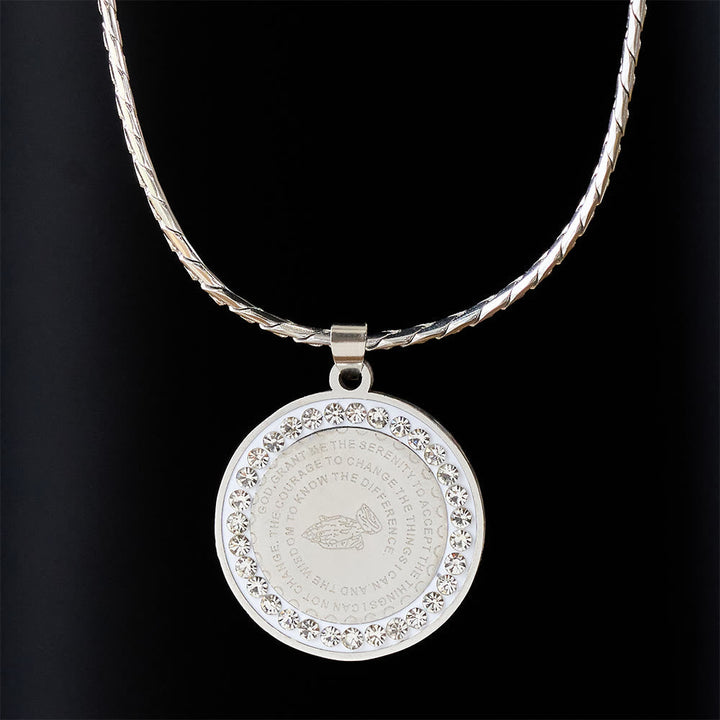 Zircon-Framed Praying Hands Scripture Necklace: Emblem of Divine Humility