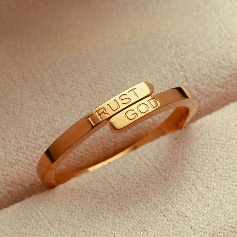 TRUST GOD Split-Band Ring: Steady Companion of Divine Trust