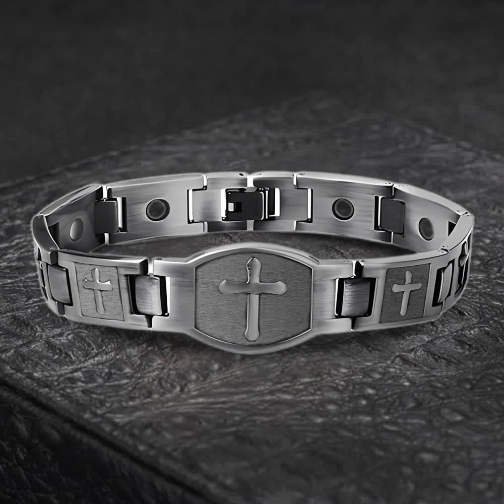 Link Chain Cross Engraved Bracelet: A Symbol of Divine Strength & Faith